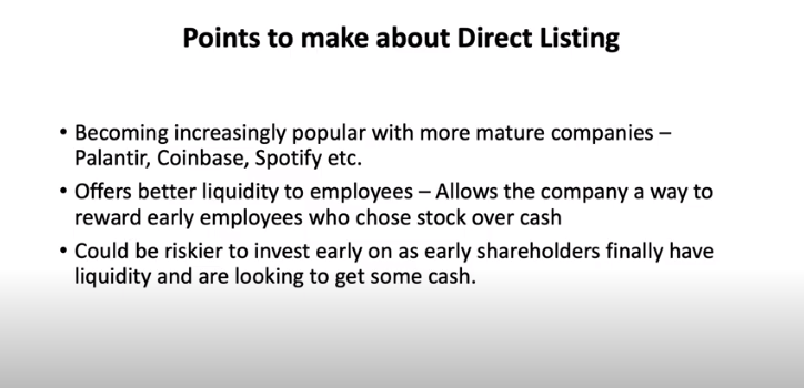 Pros of Direct Listing